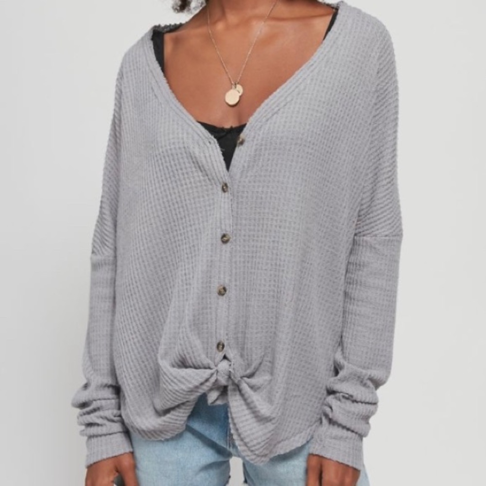 Urban Outfitters comfy grey button-up long sleeve!